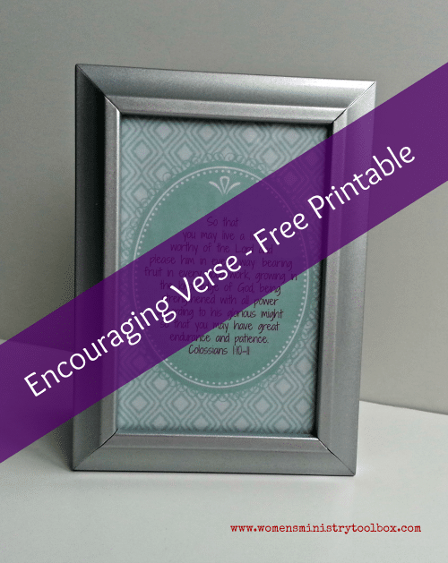 Encouraging Verse - Free Printable of Col 1:10-11