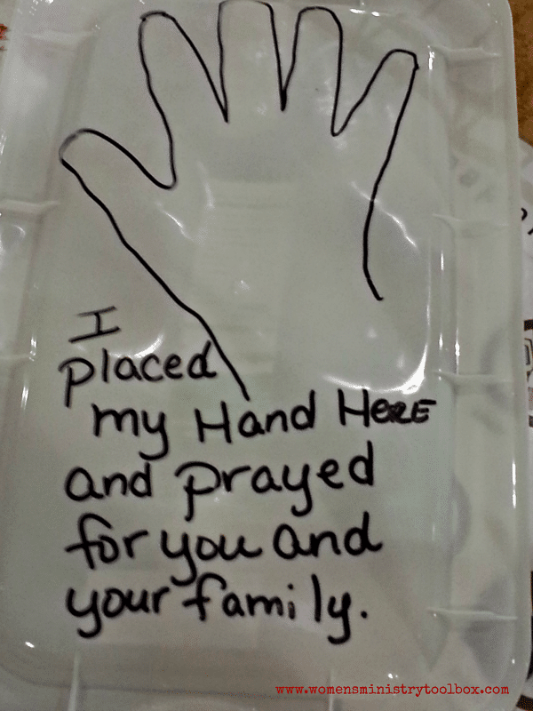 I placed my hand here and prayed for you