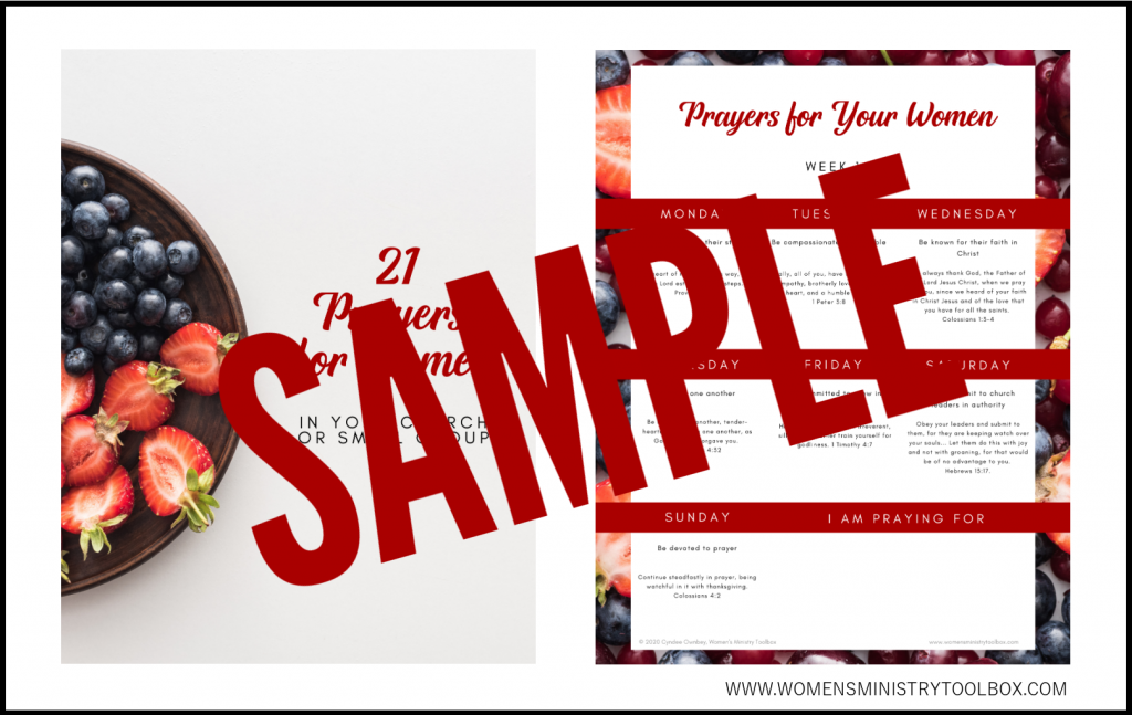 Sample photo of 21 Prayers for the Women in Your Church or Small Group