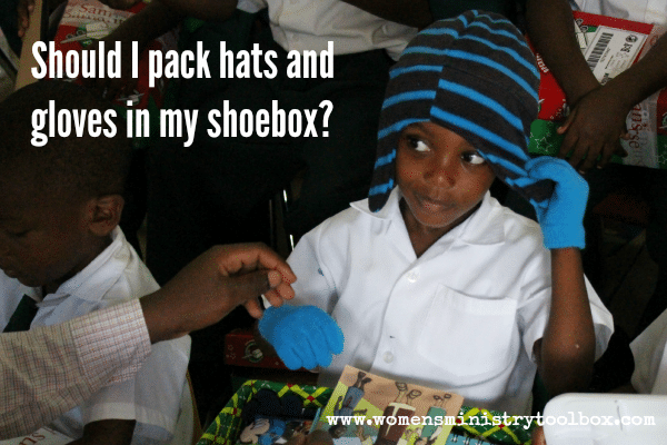 Should I pack hats and gloves in my shoebox