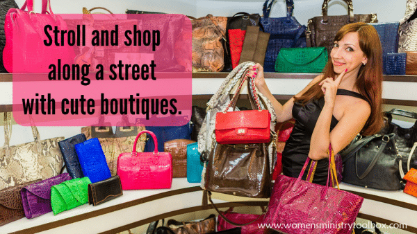 Stroll and shop along a street with cute boutiques